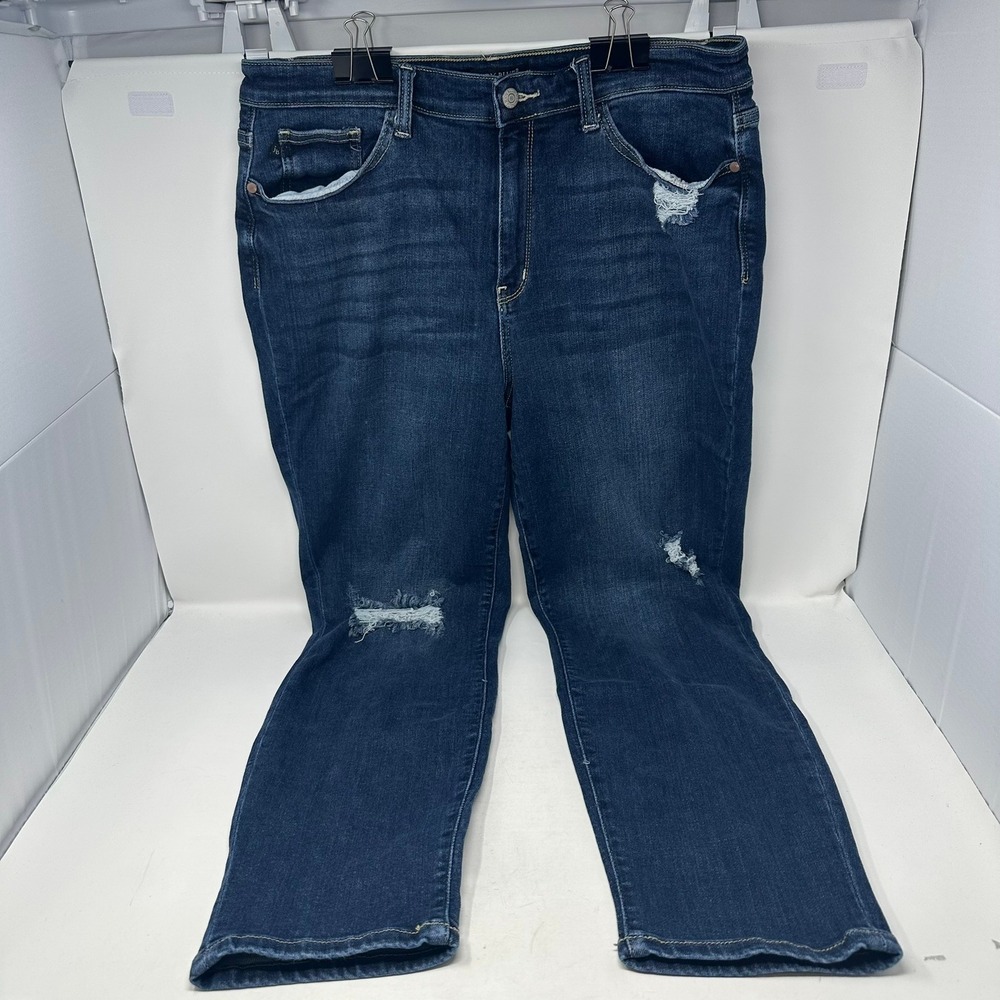 Judy Blue Jeans Women 15/32 Blue Boyfriend Fit Distressed JB82328MD Stretch
